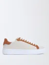 Fabiana Filippi Low Top Sneakers With Contrast Heel Tab In Leather