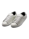 FABIANA FILIPPI SNEAKERS IN SOFT TEXTURED LEATHER WITH ROWS OF MONILI ON THE BACK. LACE CLOSURE