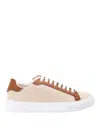 Fabiana Filippi Low Top Sneakers With Contrast Heel Tab In Nude