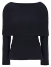 Fabiana Filippi Maxi Collar Ribbed Knit Pullover In Blue