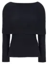 Fabiana Filippi Maxi Collar Ribbed Knit Pullover In Blue