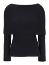 Fabiana Filippi Maxi Collar Ribbed Knit Pullover In Blue