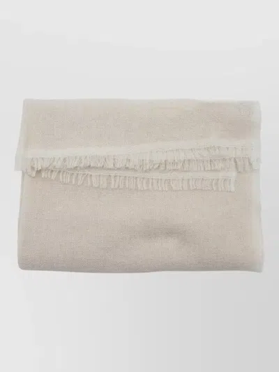 Fabiana Filippi Soft Texture Scarf Fringed Edges Design In Neutral