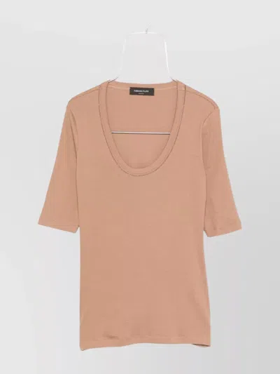 Fabiana Filippi Soft Texture Scoop Neck Cotton Top In Pink