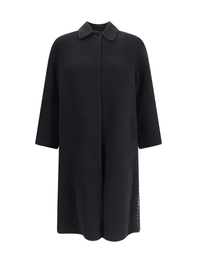 Fabiana Filippi Soft Wool And Cashmere Double Coat In Black