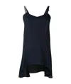 Fabiana Filippi Asymmetrical Donna Top With Elegant Satin Finish And Decorative Straps In Black