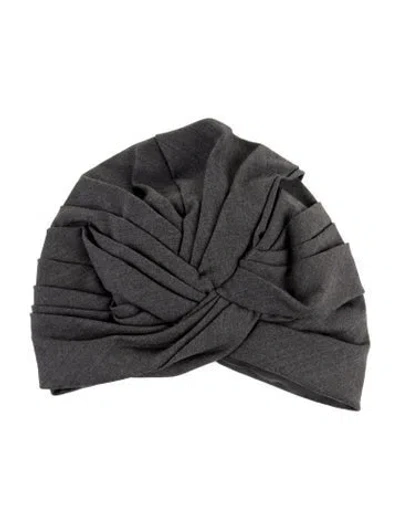 Pre-owned Fabiana Filippi Solid Turban Hat W/tags In Grey