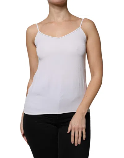 Pre-owned Fabiana Filippi Spaghetti Strap Sleeveless Tank Women's Top () In White