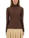 Fabiana Filippi Speckled Wool Blend Jersey In Brown