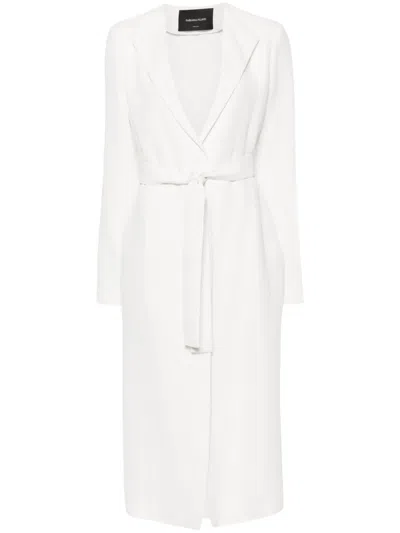 Fabiana Filippi Spread-collar Belted Coat In White