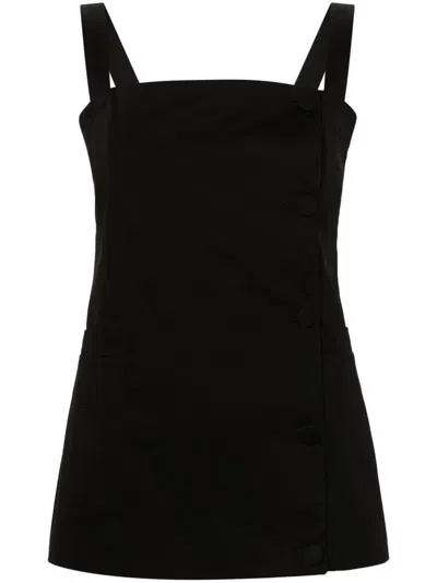 Fabiana Filippi Square-neck Buttoned Blouse In Black