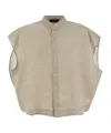 Fabiana Filippi Stand-up Collar Shirt In Nude