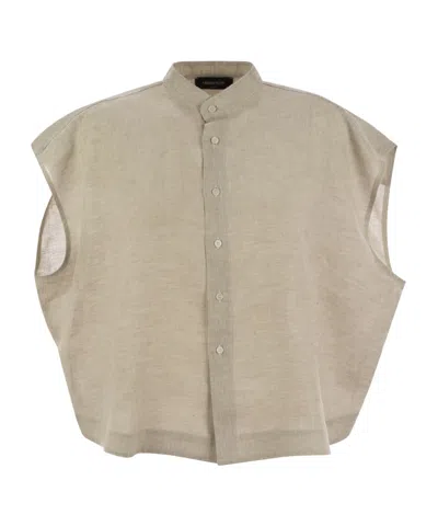 Fabiana Filippi Stand-up Collar Shirt In Nude