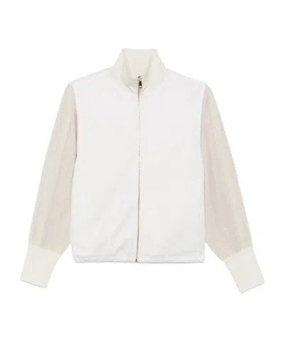 Fabiana Filippi Stand-collar Zip-up Casual Jacket In White