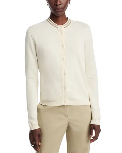Fabiana Filippi Stitched Trim Cardigan In White