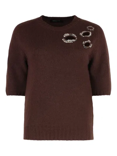 FABIANA FILIPPI STONE-EMBELLISHED CUT-OUT SWEATER