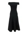 Fabiana Filippi Maxi Black Dress With Flared Skirt In Viscose Blend Woman In Black