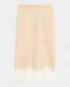 Fabiana Filippi Straight Lace-hem Knit Midi Skirt In Neutral