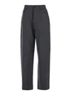 Fabiana Filippi Grey Pants With Belt Loops And Pinstripe Motif In Grey