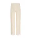Fabiana Filippi Ivory White Cotton Blend Trousers In Nude