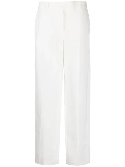 Fabiana Filippi Straight Leg Trousers With Pockets And Loops In White