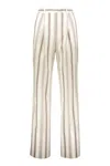 Fabiana Filippi Stripe-print Straight-leg Tailored Trousers In Ecru