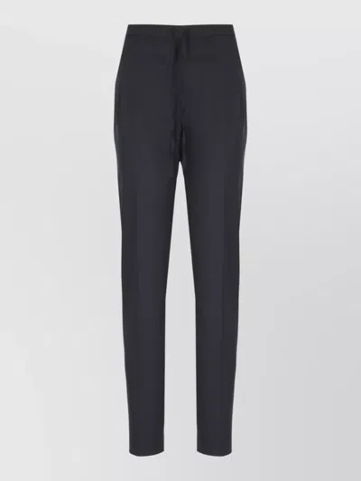 Fabiana Filippi Straight Leg Wool Trousers Side Light Points In Blue