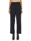 Fabiana Filippi Black Loose Pants With Toanl Elastic Waistband In Viscose In Black