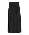 Fabiana Filippi Strap Detailed Pleated Midi Skirt In Black