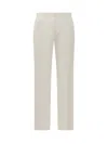 Fabiana Filippi Crepe Trousers Beaded Elastic Waistband In Bianco