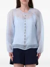 Fabiana Filippi Strass-embellished Blouse In Blue
