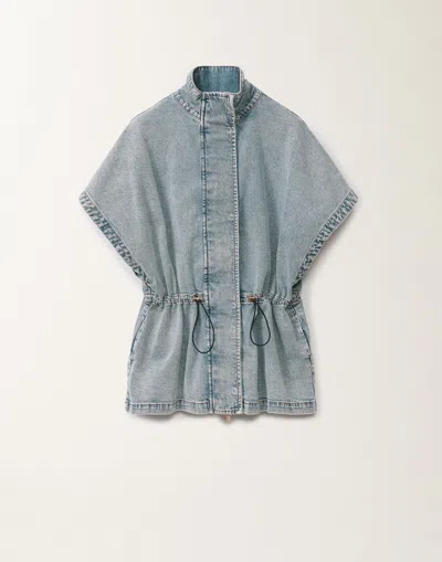 Fabiana Filippi Stretch Denim Jacket In Blue