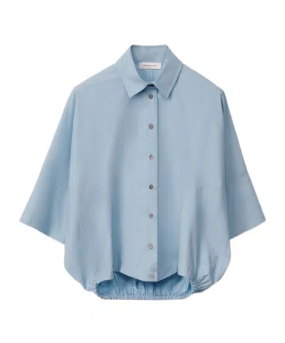 Fabiana Filippi Stretch Poplin Shirt In Blue