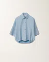 Fabiana Filippi Stretch Poplin Shirt In Sky Blue