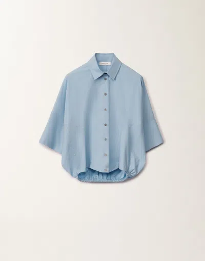 Fabiana Filippi Stretch Poplin Shirt In Sky Blue