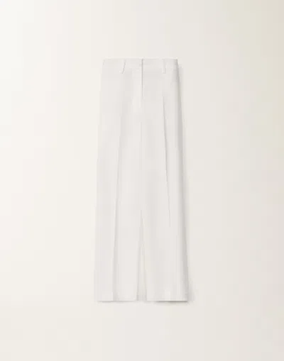 Fabiana Filippi Stretch Viscose And Linen Trousers In Optical White