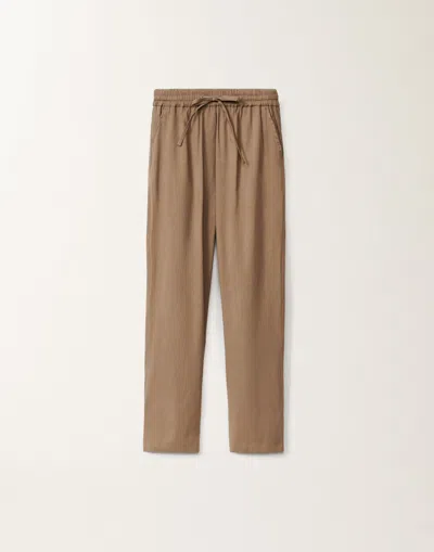 Fabiana Filippi Stretch Viscose And Linen Trousers In Steel