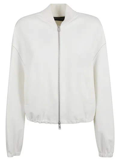 Fabiana Filippi Stretch Wool Cropped Bomber In White