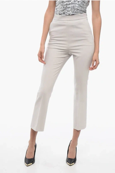Fabiana Filippi Stretch Wool Pants With Straight-fit In Grey