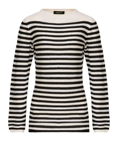 Fabiana Filippi Striped Neckline Knit Sweater In Green