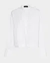 Fabiana Filippi Striped Cotton Poplin Shirt In Bianco Otticoaloe