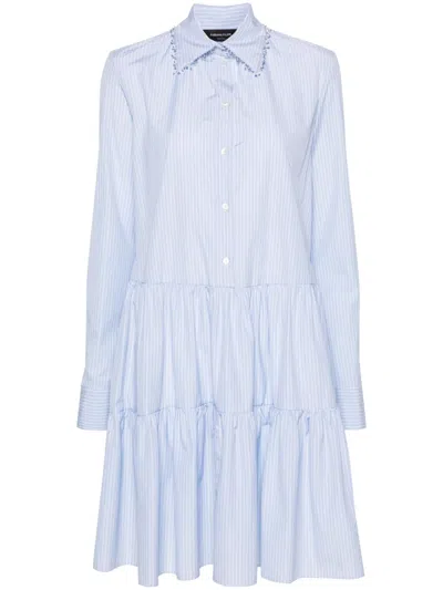 Fabiana Filippi Striped Cotton Shirtdress In Blue