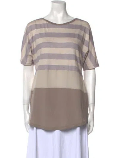 Pre-owned Fabiana Filippi Striped Crew Neck T-shirt In Purple