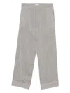 Fabiana Filippi Vertical Stripe Wide-leg Trousers In Gray