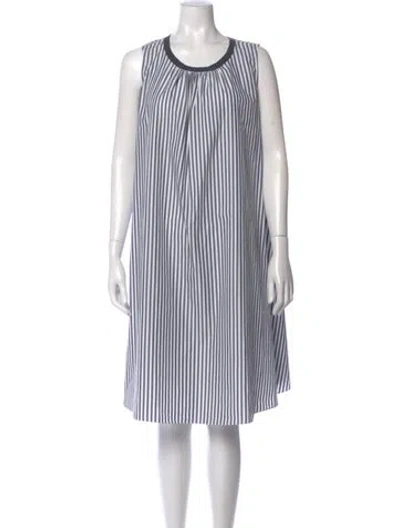 Pre-owned Fabiana Filippi Striped Knee-length Dress In White