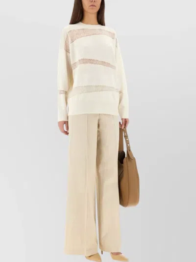 Fabiana Filippi Platinum And Mohair Knit Sweater In White