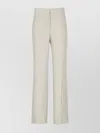 Fabiana Filippi Striped Linen Blend High Waist Trousers In Neutral