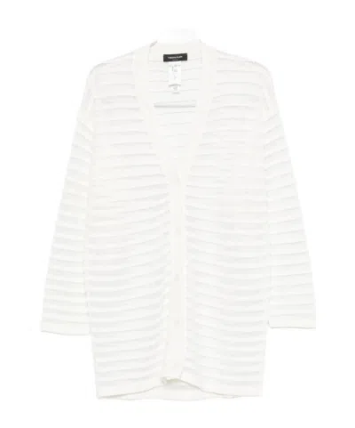 Fabiana Filippi Striped Long-sleeved Sweater In White