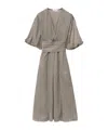 Fabiana Filippi Striped Midi Dress In Gray