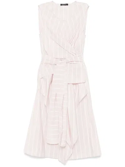 Fabiana Filippi Gestreiftes Midikleid In Rosa